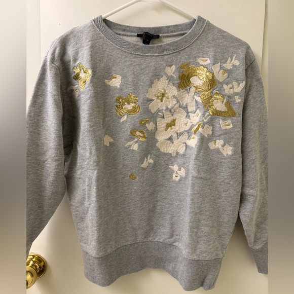 J. Crew Sweaters - J. Crew Light Gray Sweatshirt with Black Label